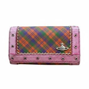 Vivienne Westwood RARE Vintage Y2K Pink and Orange Tartan Key Holder Wallet